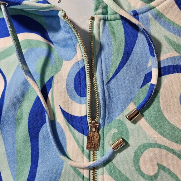 NWT Hill House The Allie Zip-Up Light Weight Jacket Sz. M Ocean Kaleidoscope - Picture 4 of 11